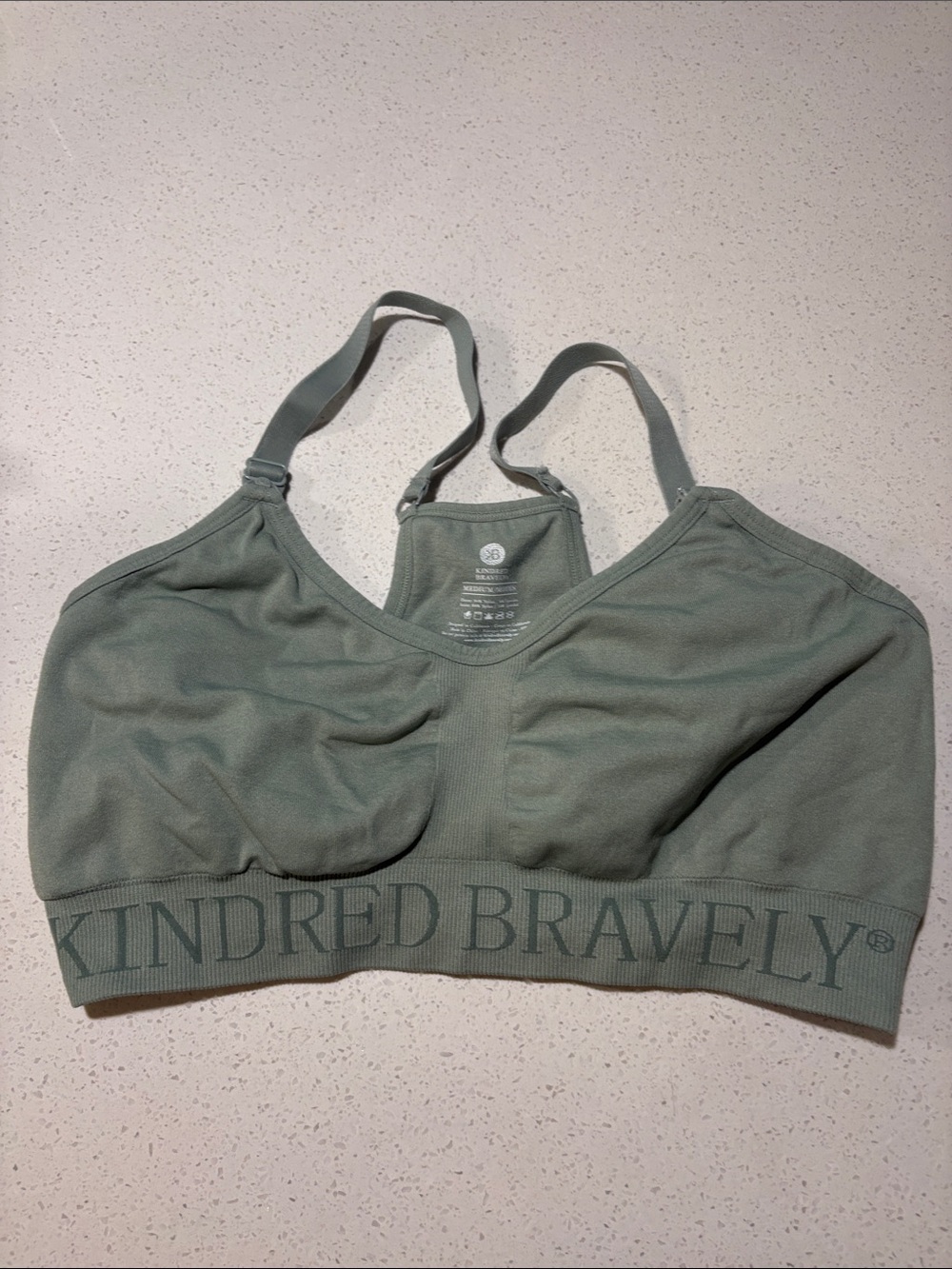 Kindred Bravely Sage Green Nursing Bralette — Soft Support